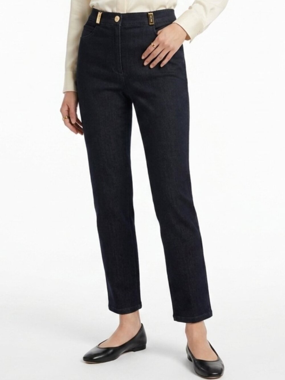 St. John Sport Dark Wash Tapered Ankle Jeans- Sz. 2